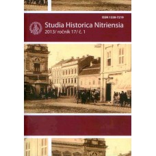 Studia Historica Nitriensia 2013 č.1